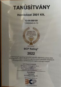 Homlokzat-2001-Kft-Tanusítvány-2022